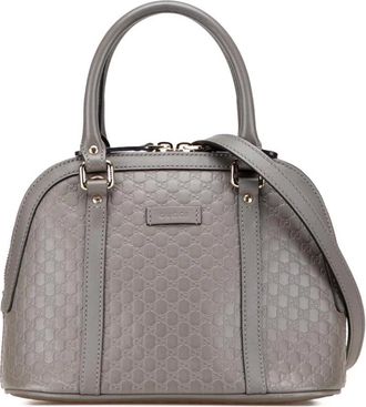 Gucci Pre-owned Handbags, female, Gray, Size: ONE SIZE Pre-owned Dome Satchel Bag
