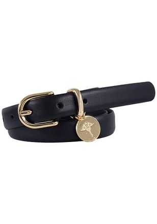 Joop Lederg&uuml;rtel JOOP, Damen, Gr. 100, dunkelblau, Rindsleder, G&uuml;rtel Lederg&uuml;rtel, mit Dornschliesse und Logo-Anh&auml;nger, Breite 2cm