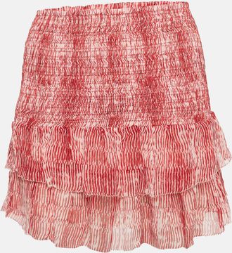 Isabel Marant Red Smocked Zelia Mini Skirt