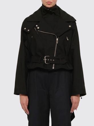 Alaia Giacca biker cropped in cotone con cintura regolabile in vita