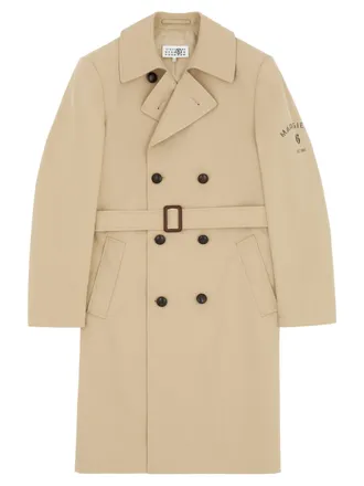 Maison Margiela Beige Belted Waist Cotton Trench Coat