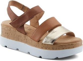 Spring Step Acey Wedge Platform Sandal in Brown Multi at Nordstrom, Size 10.5-11Us