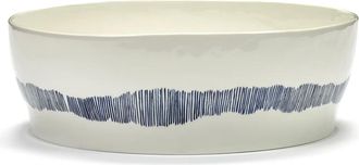 Serax Feast Sch&uuml;ssel, &Oslash; 28,5 cm, weiss / blau gestreift