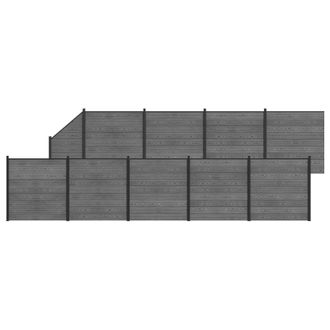 vidaXL Panel De Valla 10 Pcs Wpc Y Aluminio Gris Vidaxl