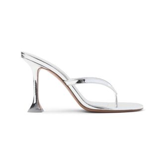 Amina Muaddi Silver Solid Juliette Heels