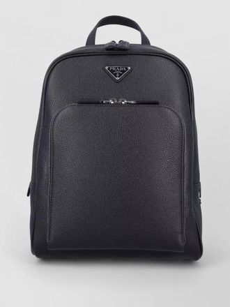Prada leather backpack silver tone hardware