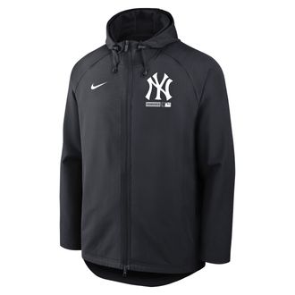 Nike New York Yankees Authentic Collection Nike Mens Therma-FIT MLB Full-Zip Hooded Jacket in Blue | 04HC11L5NK-FHP