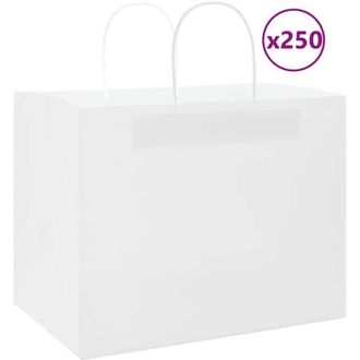 vidaXL Bolsas De Papel Con Asas 250 Uds Blanca 32x22x24 Cm Vidaxl