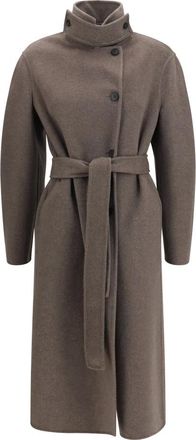 Fabiana Filippi Cappotto Lungo Doppio Tessuto in Lana e Cashmere - - Coats - Donna - Grigio - M