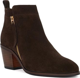 Dune London Womens Ladies Paicing - Block Heel Side Zip Boots - Brown Leather - Size UK 3