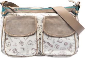 Loewe Pre-owned LOEWE 160th Anniversary Suede Trimmed Canvas Crossbody Ladies 2TOOY2XUAUBEKF3Z