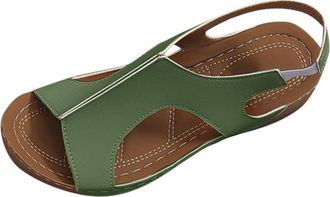 Generic Wedge Sandals for Women Open Toe Casual Ladies Summer Shoes Solid Color Stylish Versatile Thick Sole Breathable Comfortable Strappy Sandal Outdoor Bea