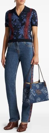 Etro Etro Womens Side Applique Jeans - Medium Blue Cotton - Size 27 (Waist)
