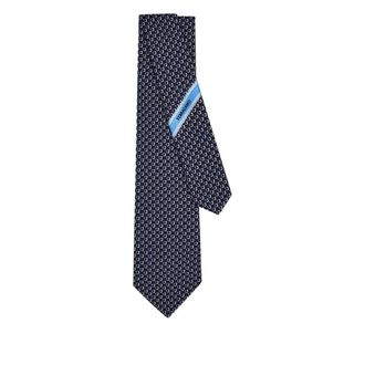 Ferragamo Ties, male, Blue, Size: ONE SIZE Gancini Jacquard Tie