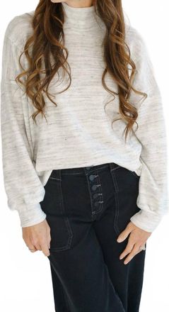 Bloomingdale's Another Day Mock Neck Pullover Top In Grey