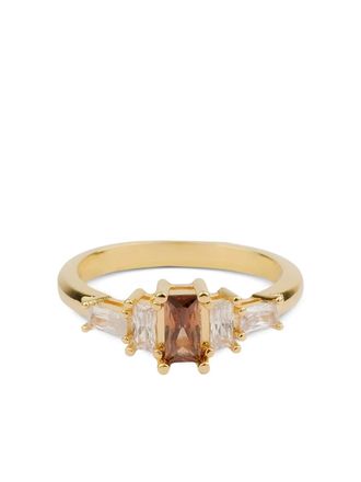 All the Luck in the World Oasis ring - women - Zirconia/Gold Plated Brass - 5