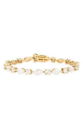 Nordstrom Rack Mixed Cubic Zirconia Tennis Bracelet in Clear- Gold at Nordstrom Rack