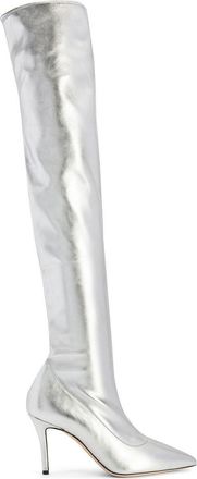 Giuseppe Zanotti 90mm Felicity thigh-high boots - women - Other fibres - 35 - Silver