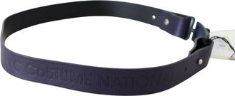 Costume National Womens Black Leather Normal Logo Buckle Waist Belt