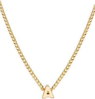 Brook & York Kira Mini Initial Pendant Necklace in Gold A at Nordstrom