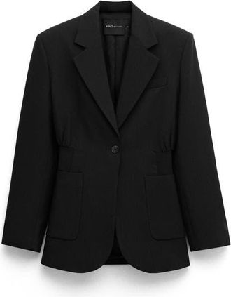 Mango Fitted Jacket in Black at Nordstrom, Size X-Large