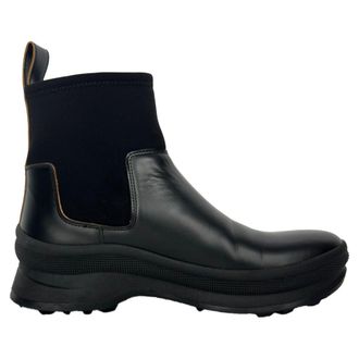 Jil Sander Chelsea Ankle Boots in Black Leather
