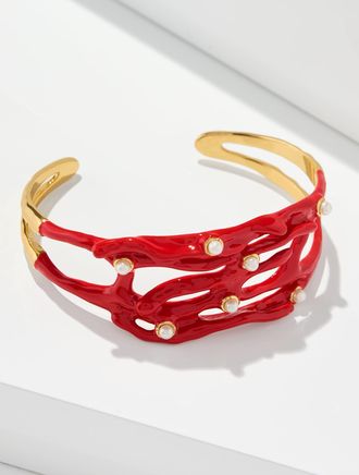 Talbots Kalypsa Cuff Bracelet - Red/Gold - 001 Talbots
