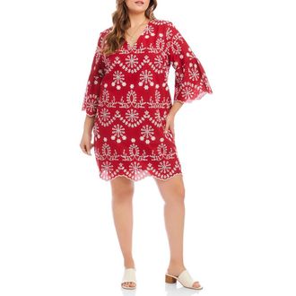 Karen Kane Embroidered Flare Sleeve Minidress at Nordstrom, Size 1 X