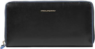 Piquadro Portemonnee met rits - Dames - Portefeuilles - Zwart - ONE Size - Katoen - Accessoires