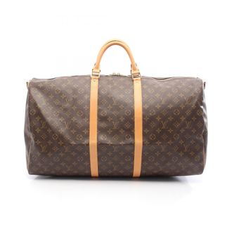 Louis Vuitton Brown Coated Canvas Leather Boston Bag (Pre-Owned)