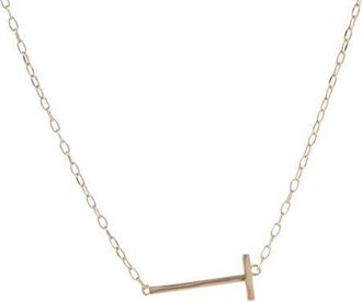 Alex and Ani Gold Elongated Initial Pendant Necklace in Gold - T at Nordstrom