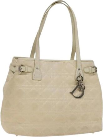 Dior Pre-owned Tote Bags, female, Beige, Size: ONE SIZE Pre-owned Coated Canvas Tote Bag