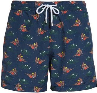 Drake's Bathers Print Drawstring Swim Trunks in Navy at Nordstrom, Size X-Large