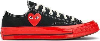 Comme Des Gar&ccedil;ons Play X Converse Mens Black Sneakers, Brand Size 8 (US Size 9)