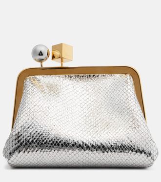 Jacquemus Berlingot Small metallic leather clutch