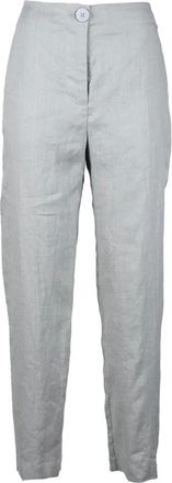 A|X Armani Exchange Broeken, Dames, Grijs, M, Katoen, Linnen Katoenen Broek