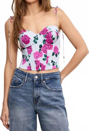 Good American Satin Bustier Top In Vintage Rose