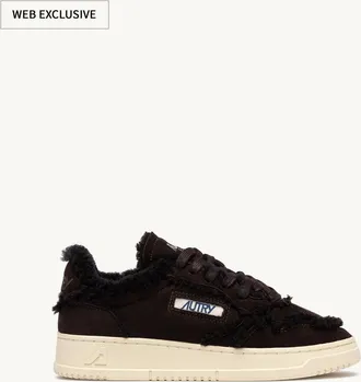 Autry MEDALIST MUTTON SNEAKERS IN BROWN SUEDE AND SHEARLING