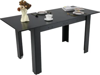 Costway Costway Tavolo Allungabile Da Pranzo Per 4-6 Persone, Tavolo Consolle Estensibile, Tavolo Moderno Da Cucina, Soggiorno E Sala Da Pranzo, 158 X 70 X 76