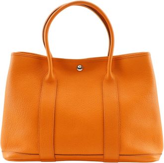 Herm&egrave;s Garden Orange Negonda Leather Tote Bag (Pre-Owned)