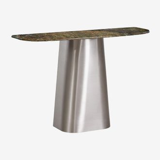 Sklum Consola Recibidor 120x40 Cm En Piedra Natural Y Acero Inoxidable Moreila Sklum