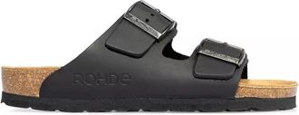 Rohde Zwarte damessandaal met twee banden - Dames - Sandalen - Zwart - 43 EU - Su&egrave;de - Schoenen