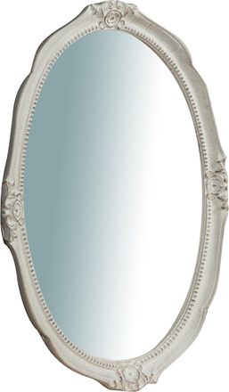 Biscottini International Specchio Specchiera Da Parete E Appendere Verticale/orizzontale In Legno Finitura Bianca Anticata L37xpr3,5xh51 Cm Made In Italy