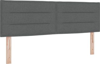 vidaXL Box Spring Bed with Mattress Cream 90x200 cm Fabric Dark grey vidaXL