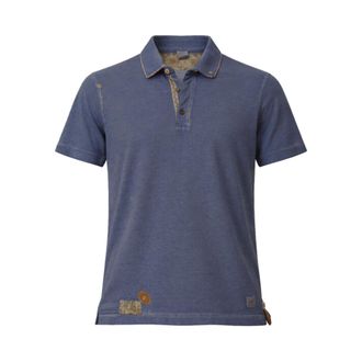 Bob Bob, Polo Shirts, male, Blue, Size: XL Washed Piqu&eacute; Cotton Polo