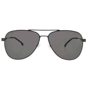 HUGO BOSS Polarized Grey Pilot Mens Sunglasses BOSS 1641/S 0V81/M9 60