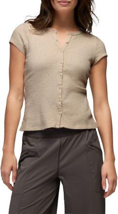 Prana Cambria Cove Stretch Organic Cotton Cardigan in Oatmeal Heather at Nordstrom, Size X-Large