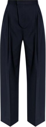 Victoria Beckham Plooivoorpantalon - Dames - Straight fit broeken - Blauw - M - Broeken