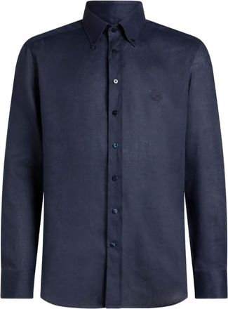 Etro Camicia Pegaso con ricamo - Blu