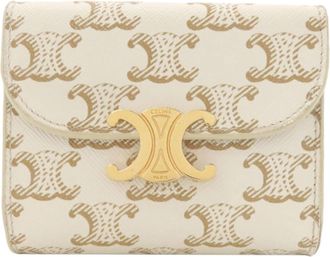 Celine White Leather Wallet (Tri-Fold) (Pre-Owned)